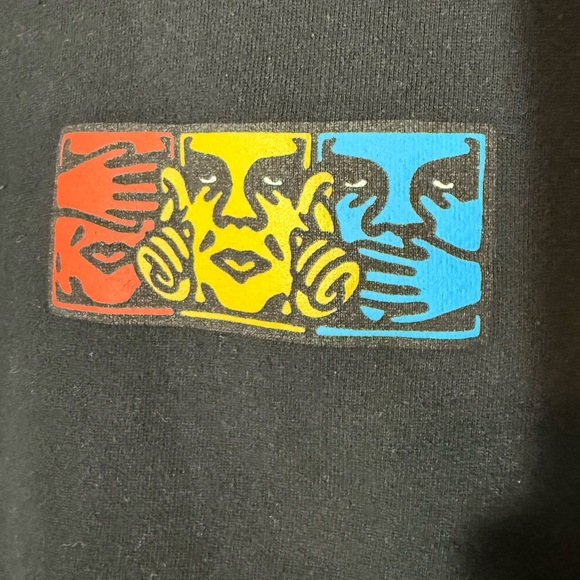 OBEY No Evil Black Hoodie Sweatshirt Men’s Size Small - Picture 4 of 5